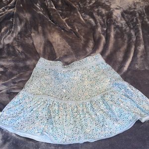 Queen of sparkles light blue rhinestone skirt size xl NWOT